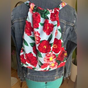 Floral Drawstring Backpack